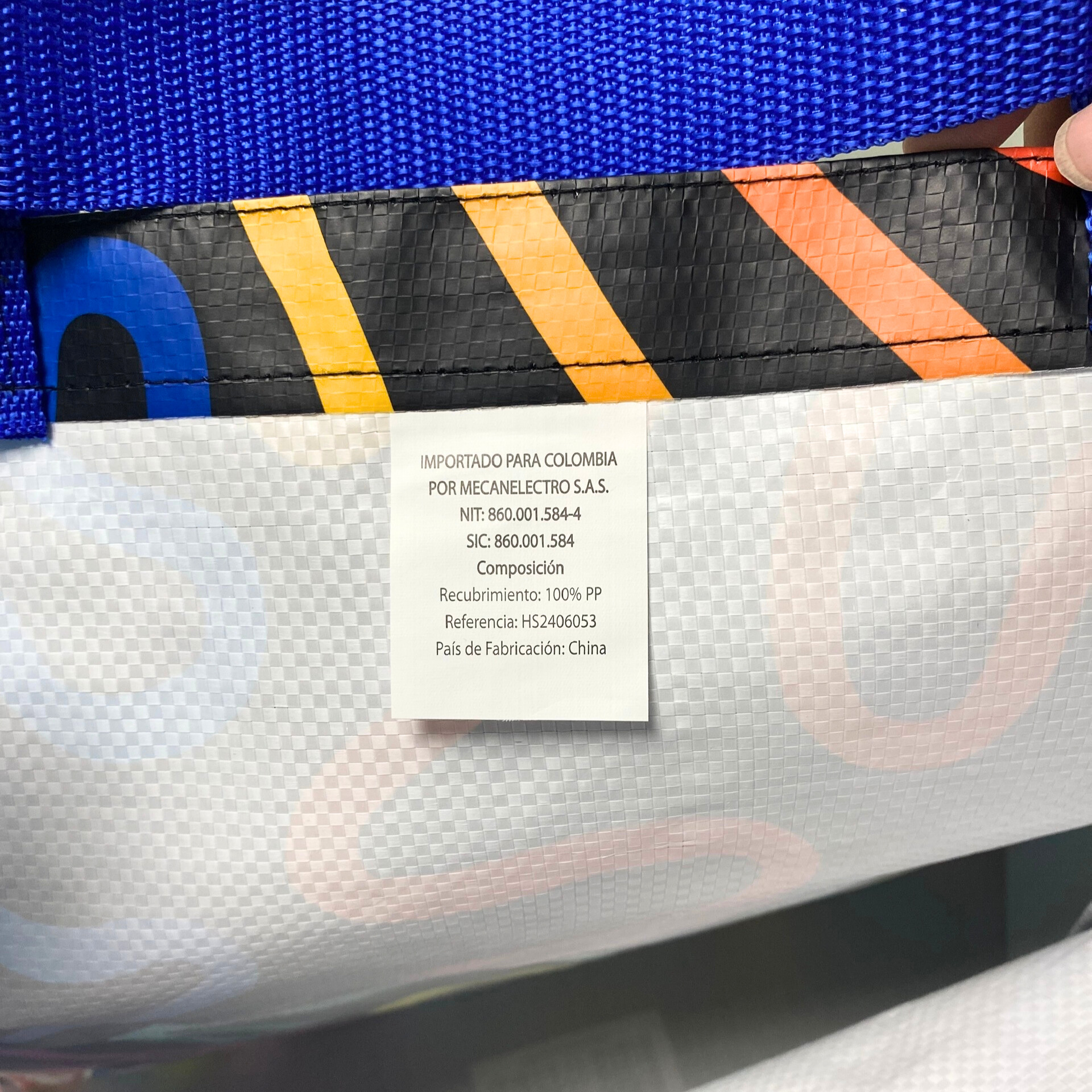 PP Woven reusable black shopping & grocery bag with colorful print - K001